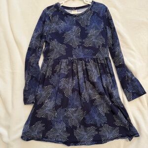 Gymboree Dark Blue Dress with Leaf Design
